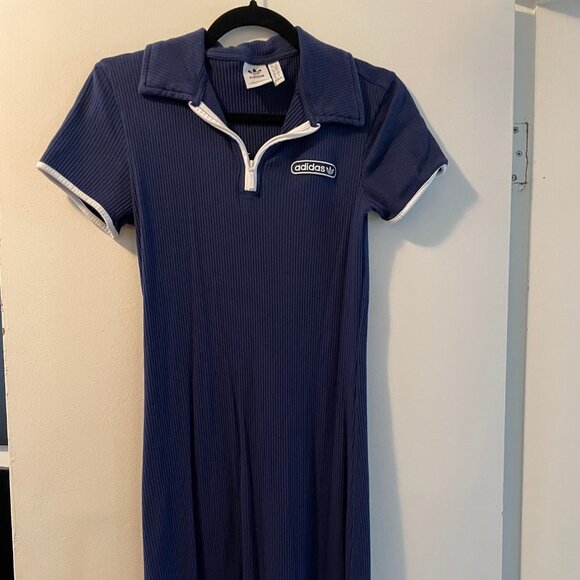 Adidas Blue Ribbed Dress - Picture 1 of 2
